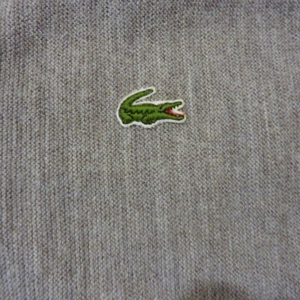 Vintage Izod Lacoste Sweater Mens Large L USA Made Button Front GREY - Picture 3 of 6